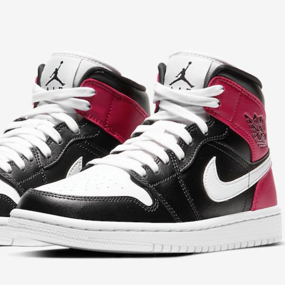 USED 7w Air Jordan 1 Retro Mid NOBLE RED Women NIKE